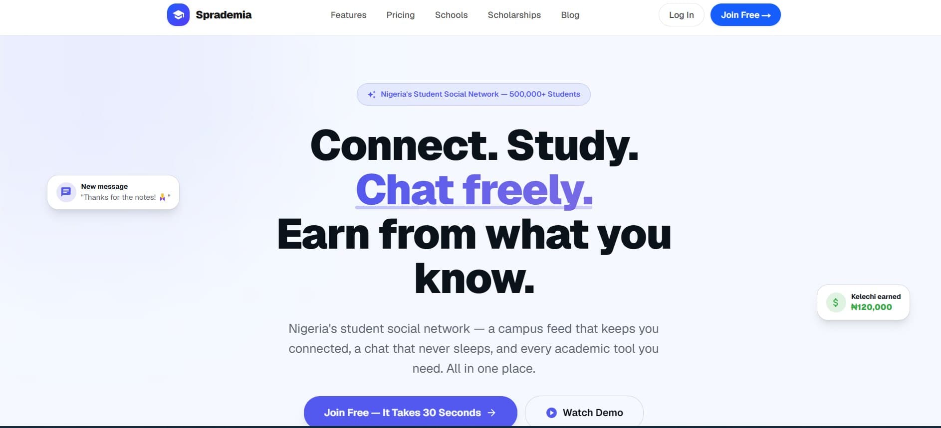 Sprademia website